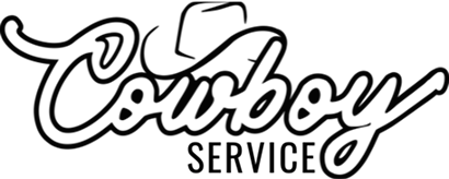Cowboy Service" stylized text logo design.